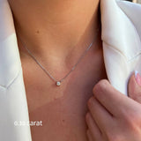 Diamond Solitaire Necklace in 14K Yellow Gold