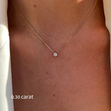 Diamond Solitaire Necklace in 14K Yellow Gold