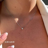 Diamond Solitaire Necklace in 14K White Gold