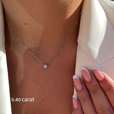 Diamond Solitaire Necklace in 14K White Gold