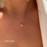 Diamond Solitaire Necklace in 14K Yellow Gold