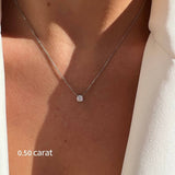 Diamond Solitaire Necklace in 14K Yellow Gold