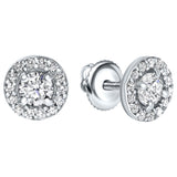 0.84 Carat Diamond Large Halo Earrings in 14 Karat White Gold - shlomitrogel