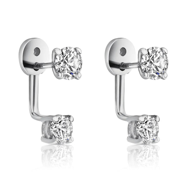 Cupid Diamond Ear Jackets Set in 14K White Gold