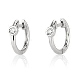 Sherry bezel Diamond Hoop Earrings