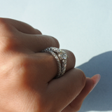 2.60 Carat GIA 3 Row Diamond Ring in White Gold