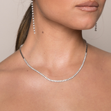 4.00 Carat Diamond Collier Necklace in 14 Karat White Gold