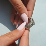 2.60 Carat GIA 3 Row Diamond Ring in White Gold