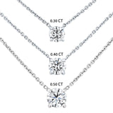 Diamond Solitaire Necklace in 14K White Gold