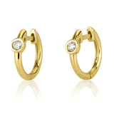 Sherry bezel Diamond Hoop Earrings
