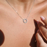 14K White Gold Sky Diamond Pendant Necklace