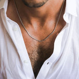 Men's Rombo Chain in White Gold