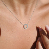 14K White Gold Sky Diamond Pendant Necklace