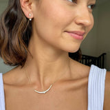 0.95 Carat Pear and Round Diamond Lor Necklace