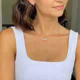 0.95 Carat Pear and Round Diamond Lor Necklace