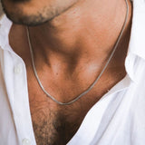 Men's Rombo Chain in White Gold