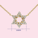 Star of David Diamond Pendant in 14K Yellow Gold