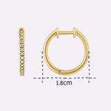 Midi Pave Diamonds Hoops - yellow gold