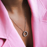 14K White Gold Lir Diamond Necklace