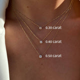 Diamond Solitaire Necklace in 14K Yellow Gold