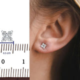 Diamond Flower Petal Stud Earrings. - Yellow gold