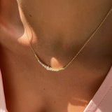 0.95 Carat Pear and Round Diamond Lor Necklace