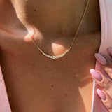 0.95 Carat Pear and Round Diamond Lor Necklace