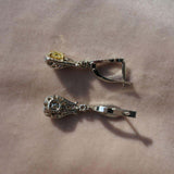 One of A Kind 2.57 Carat Fancy Yellow and White Diamond Earrings