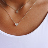 0.70 CT Heart Shaped Diamond Pendant in 14 Karat White Gold - shlomitrogel