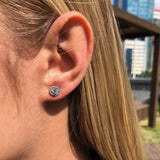 Large Diamond Halo Earrings