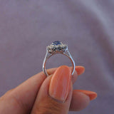 One of A Kind 3.09 Carat Blue Sapphire and Diamond Ring