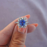 One of A Kind 3.09 Carat Blue Sapphire and Diamond Ring