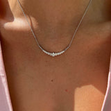 0.95 Carat Pear and Round Diamond Lor Necklace