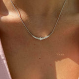 0.95 Carat Pear and Round Diamond Lor Necklace
