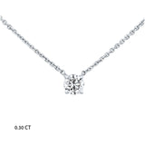 Diamond Solitaire Necklace in 14K White Gold