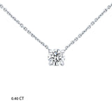 Diamond Solitaire Necklace in 14K White Gold