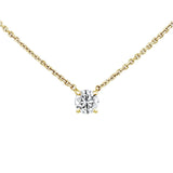 Diamond Solitaire Necklace in 14K Yellow Gold