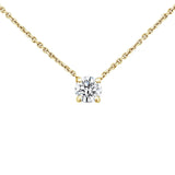 Diamond Solitaire Necklace in 14K Yellow Gold