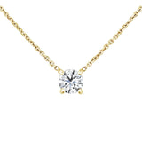 Diamond Solitaire Necklace in 14K Yellow Gold