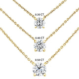 Diamond Solitaire Necklace in 14K Yellow Gold