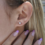0.80 Carat Princess Cut Diamond Studs