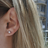 0.80 Carat Princess Cut Diamond Studs