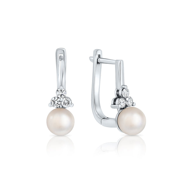 Blossom Pearl and Diamond Earrings