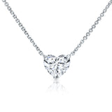 0.70 CT Heart Shaped Diamond Pendant in 14 Karat White Gold - shlomitrogel