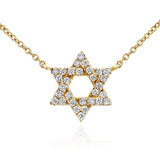 Star of David Diamond Pendant in 14K Yellow Gold