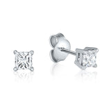 0.80 Carat Princess Cut Diamond Studs