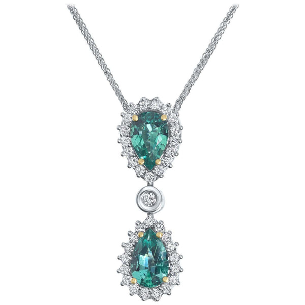 One of A Kind Zambian Emerald Diamond Pendant