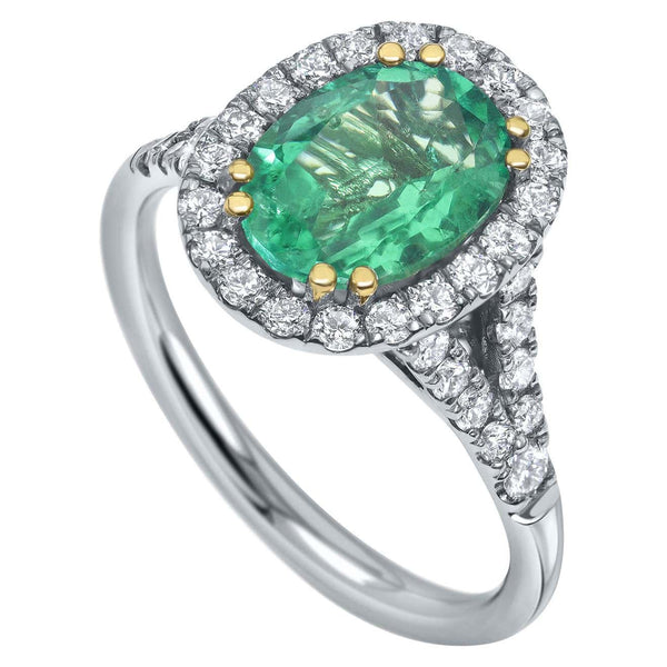 Afghan Emerald and Diamond Ring