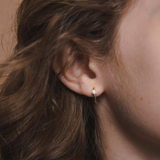Sherry bezel Diamond Hoop Earrings