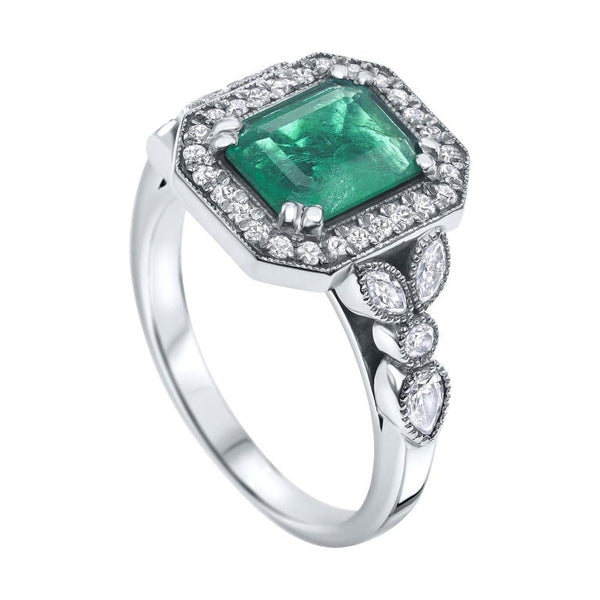 One of a Kind 2.53 Carat Emerald & Diamond Ring